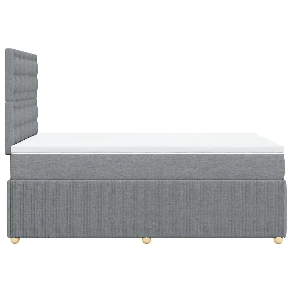 Giroletto a Molle con Materasso Grigio Chiaro 120x190cm Tessuto 3292009