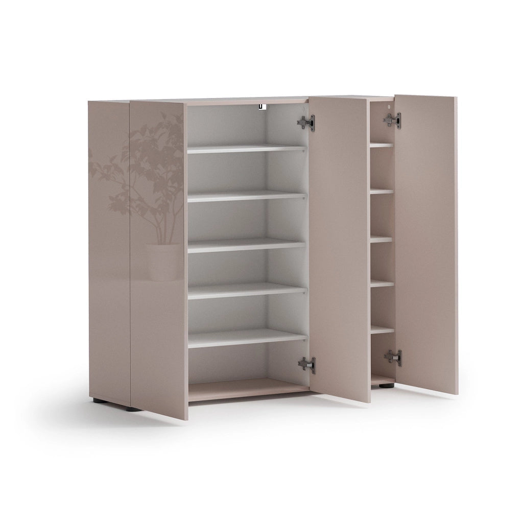 Mobile Portascarpe Sotto, Scarpiera 24 Paia Made in Italy, 120x34x115h cm Grigio Tortora
