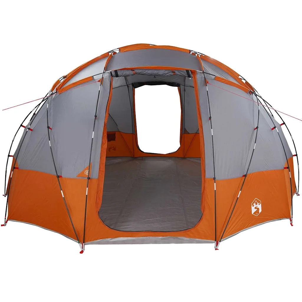 vidaXL Tenda da campeggio Grigio e arancione 475 x 475 x 235 cm