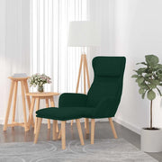 Poltrona Relax con Poggiapiedi Verde Scuro in Velluto