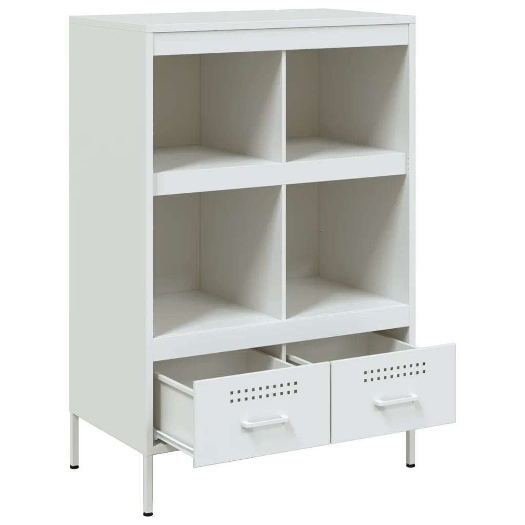 Credenza-Buffet-Armadio da cucina Bianca 68x39x101,5 cm in Acciaio 718068
