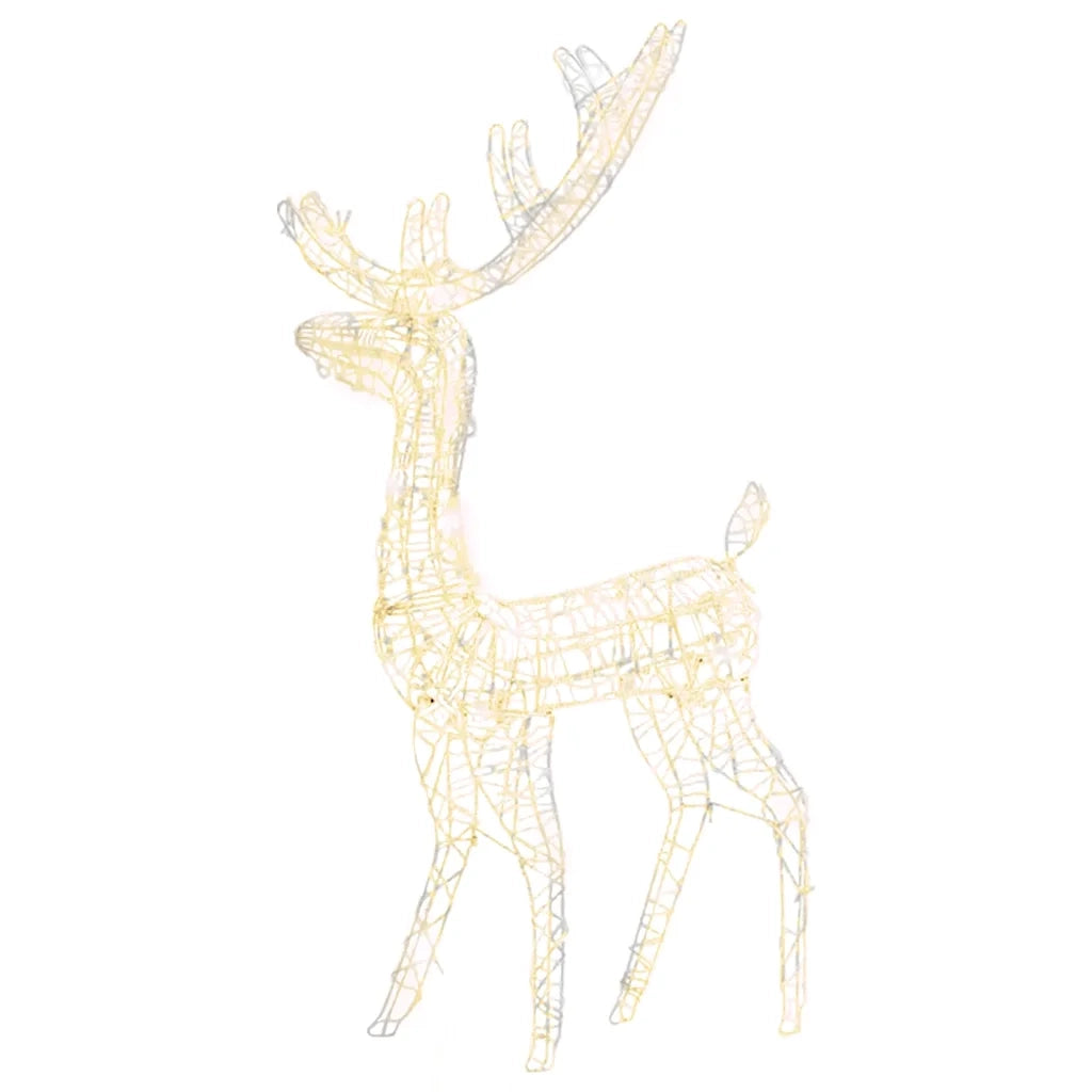 Decorazione Natalizia Acrilico Renna 140 LED 120cm Bianco Caldo 329781