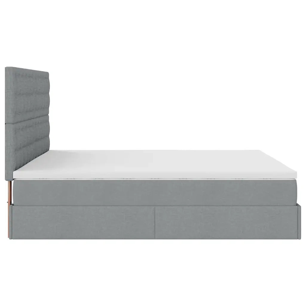 vidaXL Struttura Letto Pouf con Materassi 200x200 cm in Tessuto