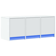 Mobile TV multimediale mensola TV credenza mobile TV per sala da pranzo soggiorno camera da letto con illuminazione a LED 97 x 34 x 40 cm legno ingegnerizzato bianco 02_0026457