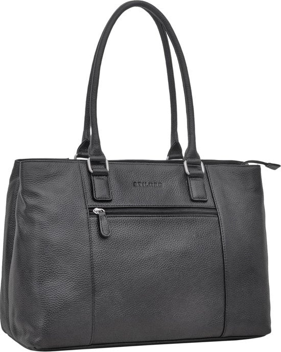 Borsa da Spalla in Pelle per Laptop 15,6 Pollici per Donna - Grande Borsa da Ufficio in Stile Vintage
