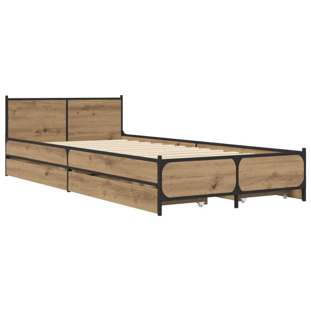 Struttura letto con testata Rovere Artigianale 80 x 200 cm 3429698