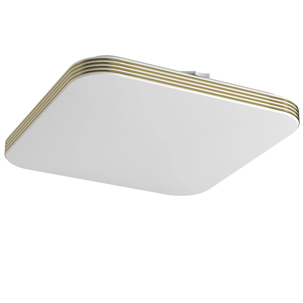 Plafoniera LED quadrata 33cm 17W bianco-oro IP44 Eko-Light