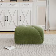 Pouf Elowin in Chenille Verde con Design Ergonomico e Struttura Robusta