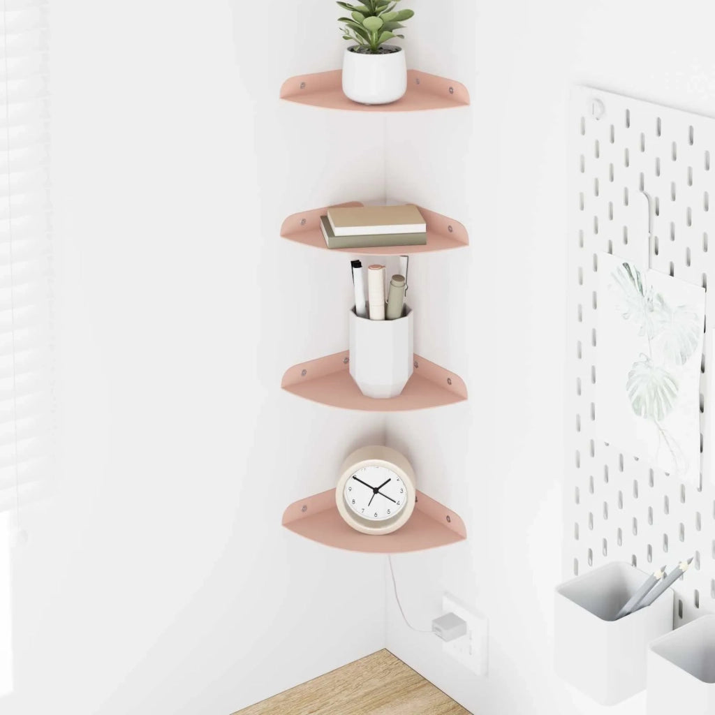 Mensola sospesa con lo scaffale 4 pcs Rosa 15 x 15 x 2 cm