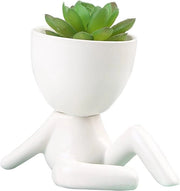 Piante in Pots di Cotto - Design Umano Creativo - Piccole Piantine per Piante - Pots di Cotto Bianchi Carini - Decorazione per Casa e Ufficio (#5)