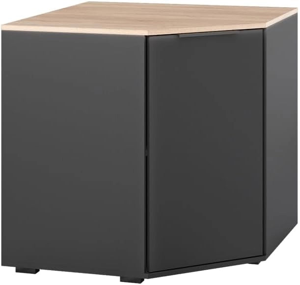 Credenza Betti, Antracite/Sonoma, 77.9 x 77.9 cm con 1 porta, per riporre abiti e oggetti di uso quotidiano