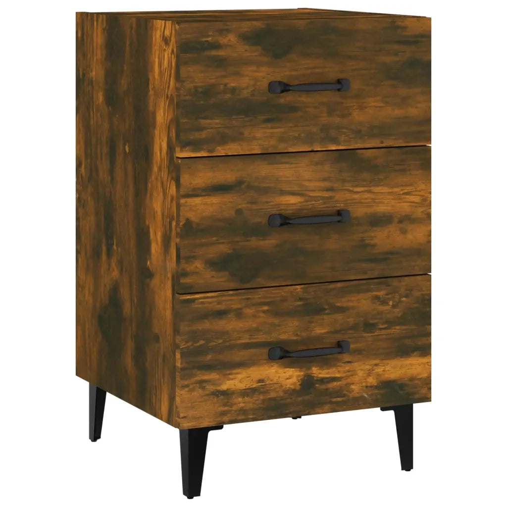 Comodino-Tavolino da notte Rovere Fumo 40x40x66 cm in Legno Multistrato 915505