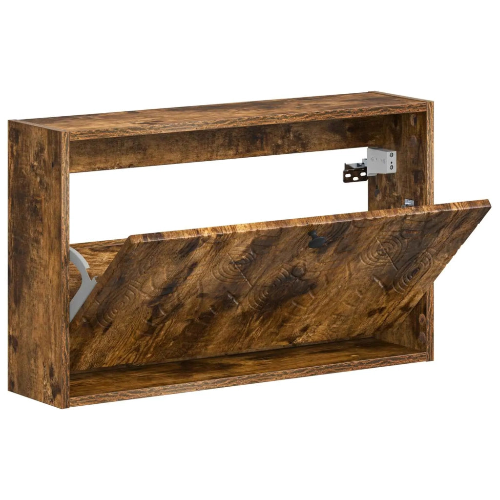 Mobiletto per Scarpe da Muro DELFT 71 x 17 x 43 cm Rovere Fumo 897070