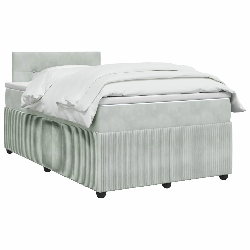 Letto box spring con materasso Grigio Chiaro 120 x 200 cm 3451655