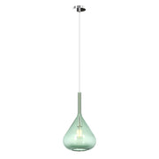 Lampadario a sospensione moderno Kona 1 luce vetro verde - Attacco E27 - Regolabile fino a 250cm d.20