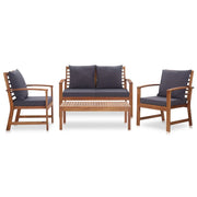 Set Divani da Giardino 4 pz con Cuscini in Massello di Acacia 47284