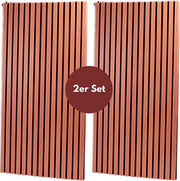 Pannelli da parete - Pannelli acustici - Rivestimento da parete in legno con assorbimento del suono - 2 pezzi di legno di noce - 120x60 cm