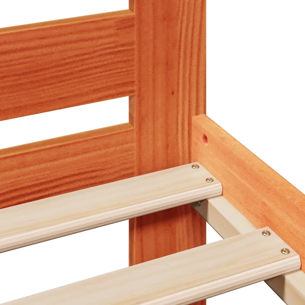 vidaXL Giroletto senza Materasso Marrone Cera 150x200 cm Legno di Pino