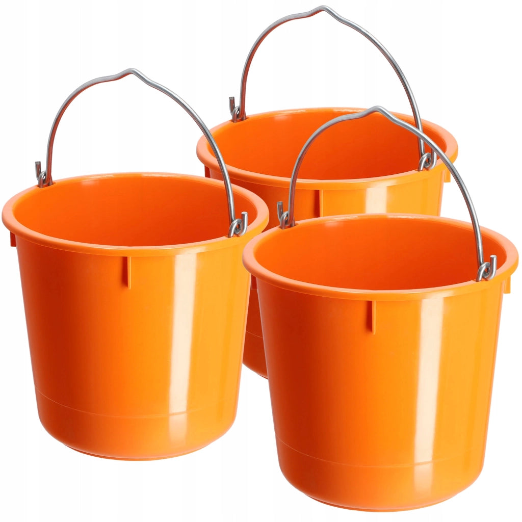 Secchio da costruzione KADAX 12L, in plastica resistente, per malta, ideale per uso domestico e giardinaggio (3 pezzi).