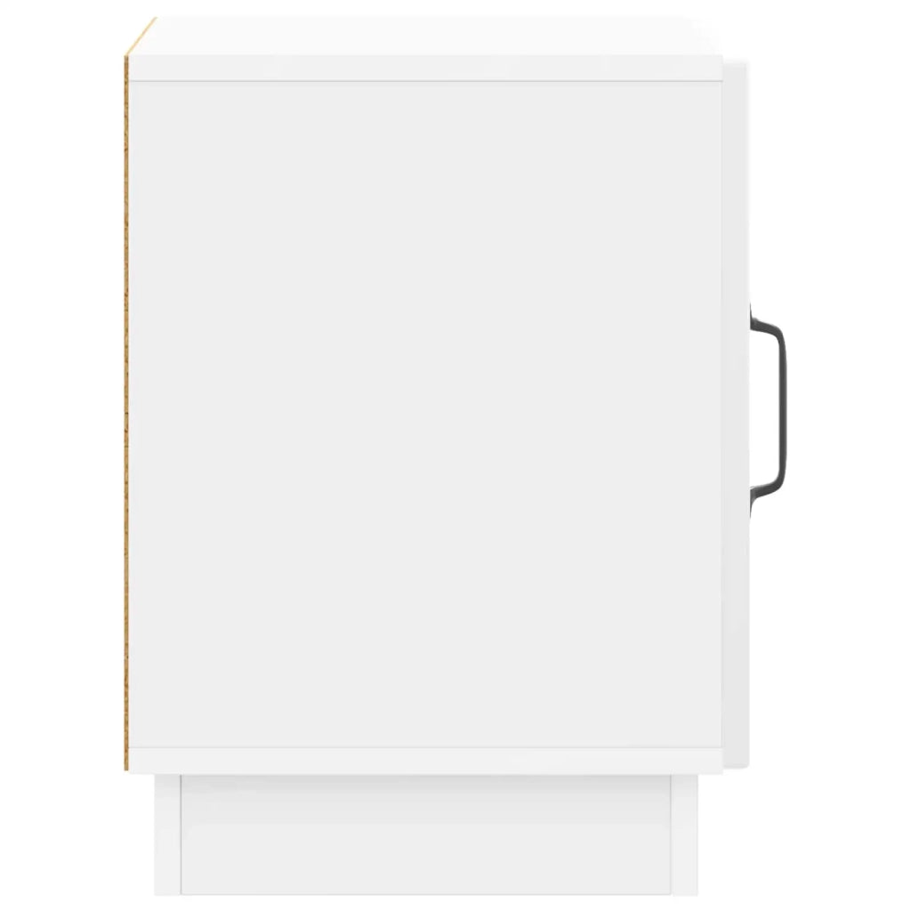 Comodino | Armadio da Notte | Mobiletto da notte Bianco Lucido 43 x 34,5 x 47 cm Legno ingegnerizzato