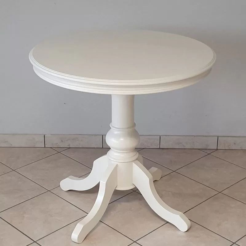 Set tavolo rotondo bianco 80x78 con 2 sedie capitonnè ecopelle - Mobili 2G