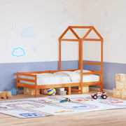 Tetto Letto Bambini Marrone Cera 98x70x176,5 cm Massello Pino