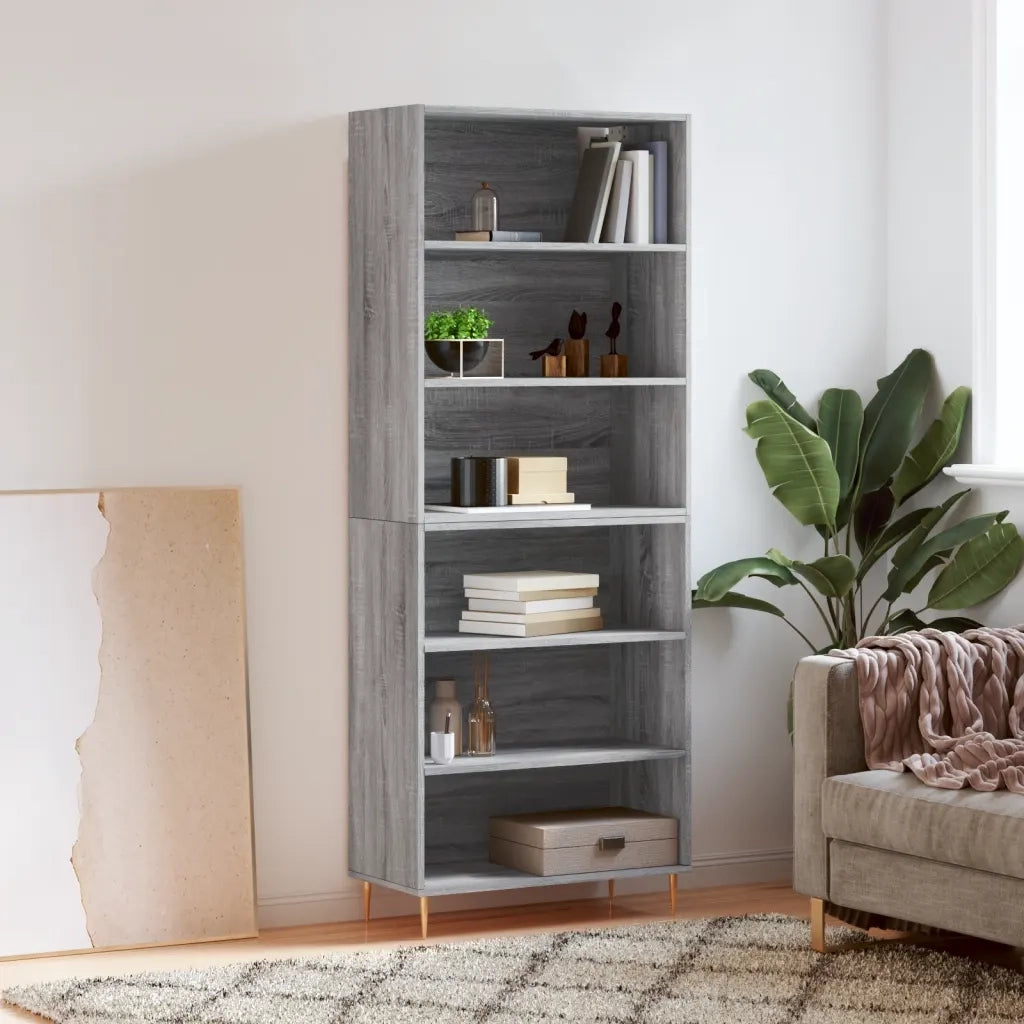 Credenza Grigio Sonoma 69,5x32,5x180 cm Legno Multistrato 3189563