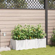 Fioriere da Giardino con Sistema di Irrigazione 3 pz Bianco