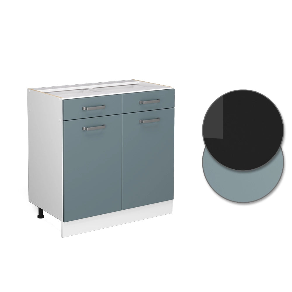 Vicco Armadio da cucina con cassetto  Grigio-blu 80 cm , senza piano di lavoro