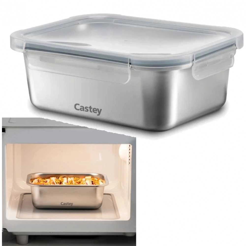 CONTENITORE TERMICO INOX FORNO MICROONDE COTTURA FRIGO CONGELATORE 1780ML - Castey