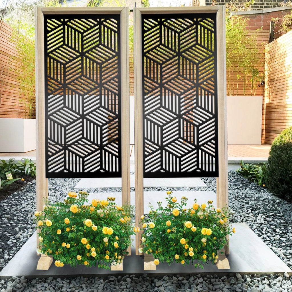 CUBIC - Separè¨ - Paravento modulabile - 70x190cm - in Legno e PVC Colore: nero