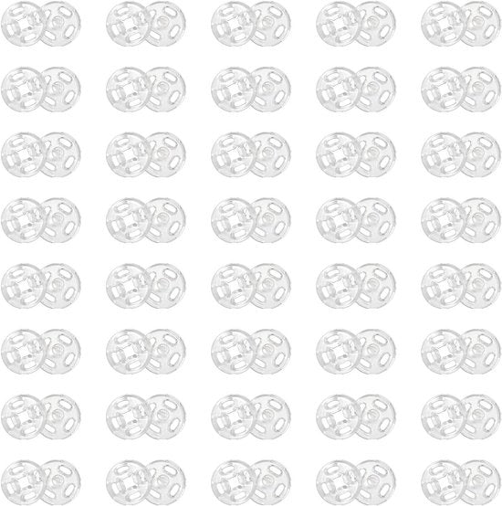 Set di 120 paia di chiusure a pressione 10 mm per abbigliamento DIY - Chiusure invisibili - Chiusure per cucire per camicie