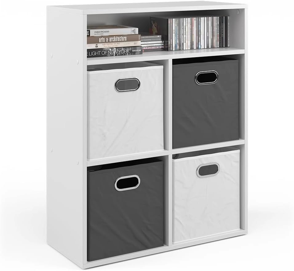 Libreria, Bianco, 72 x 90.2 cm 4 scomparti, per la conservazione e l'organizzazione di supporti e accessori