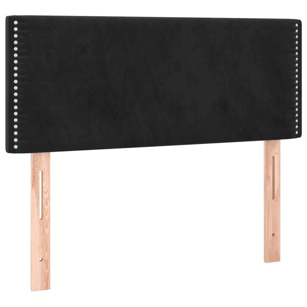 Letto a Molle con Materasso e LED Nero 100x200 cm in Velluto