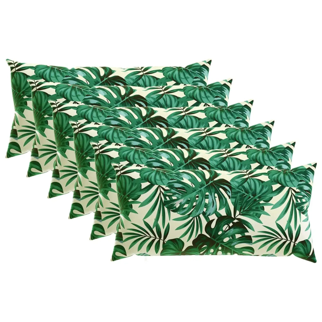 Federa 6 pcs HEERLEN Motivo a Foglie 40 x 70 cm Poliestere 909624