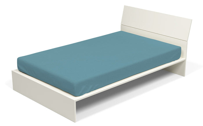 Lenzuolo Sotto1 Piazza e Mezzo con Angoli ed Elastico Tinta Unita in Cotone Ottanio