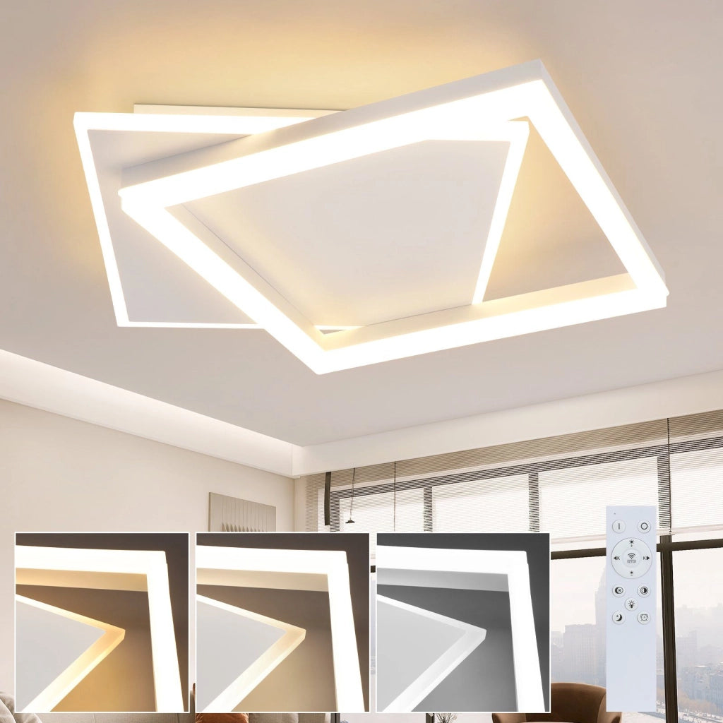ZMH Lampada da soffitto plafoniera LED nera 42W per soggiorno camera letto