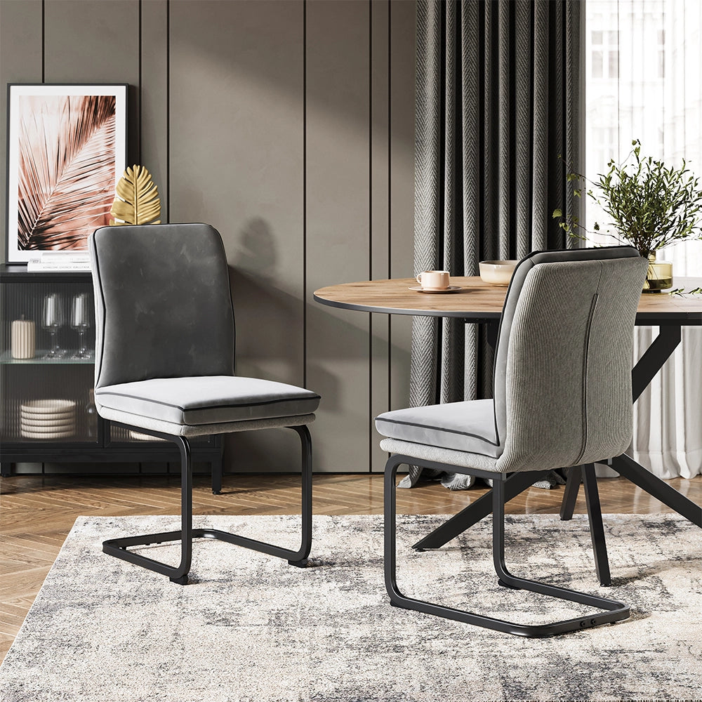 Vicco Sedia a sbalzo Grigio Set di 2