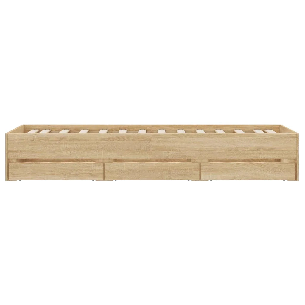 Giroletto Cassetti Rovere Sonoma 90x200 cm Legno Multistrato