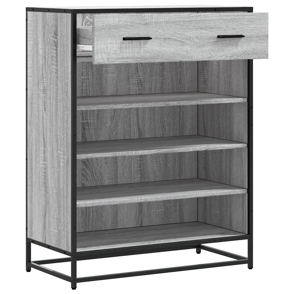 vidaXL Scarpiera Grigio Sonoma 75x38x97,5 cm Legno Multistrato Metallo