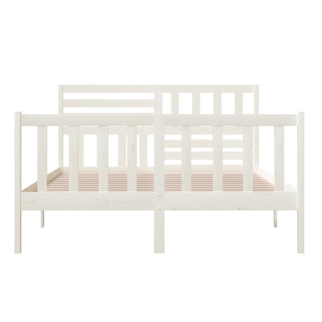 Giroletto-Struttura Letto Bianco in Legno Massello 160x200 cm 808675