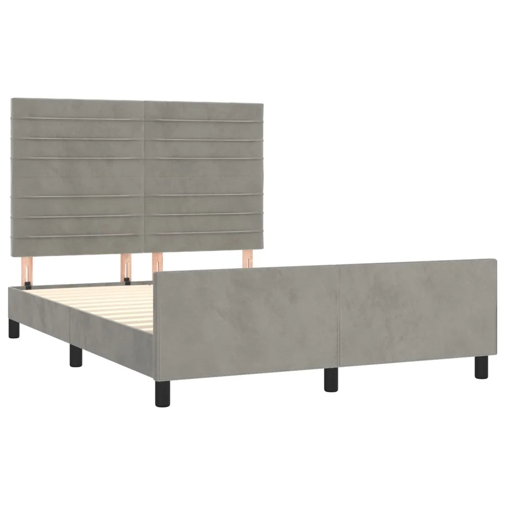 Giroletto senza Materasso Grigio Chiaro 140x190 cm Velluto