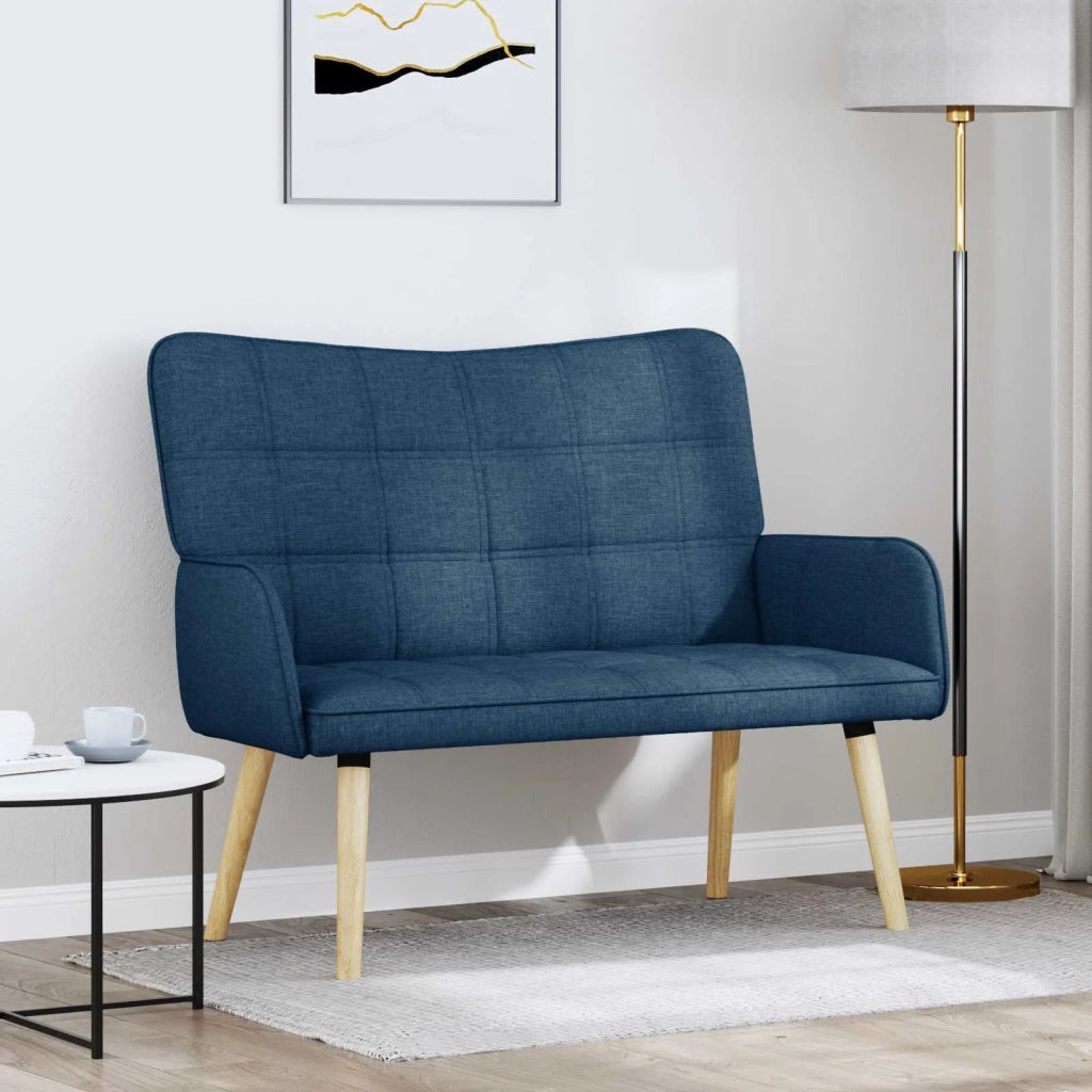 Sofa a Due Posti Blu 115 x 61 x 87 cm Tessuto 42028899