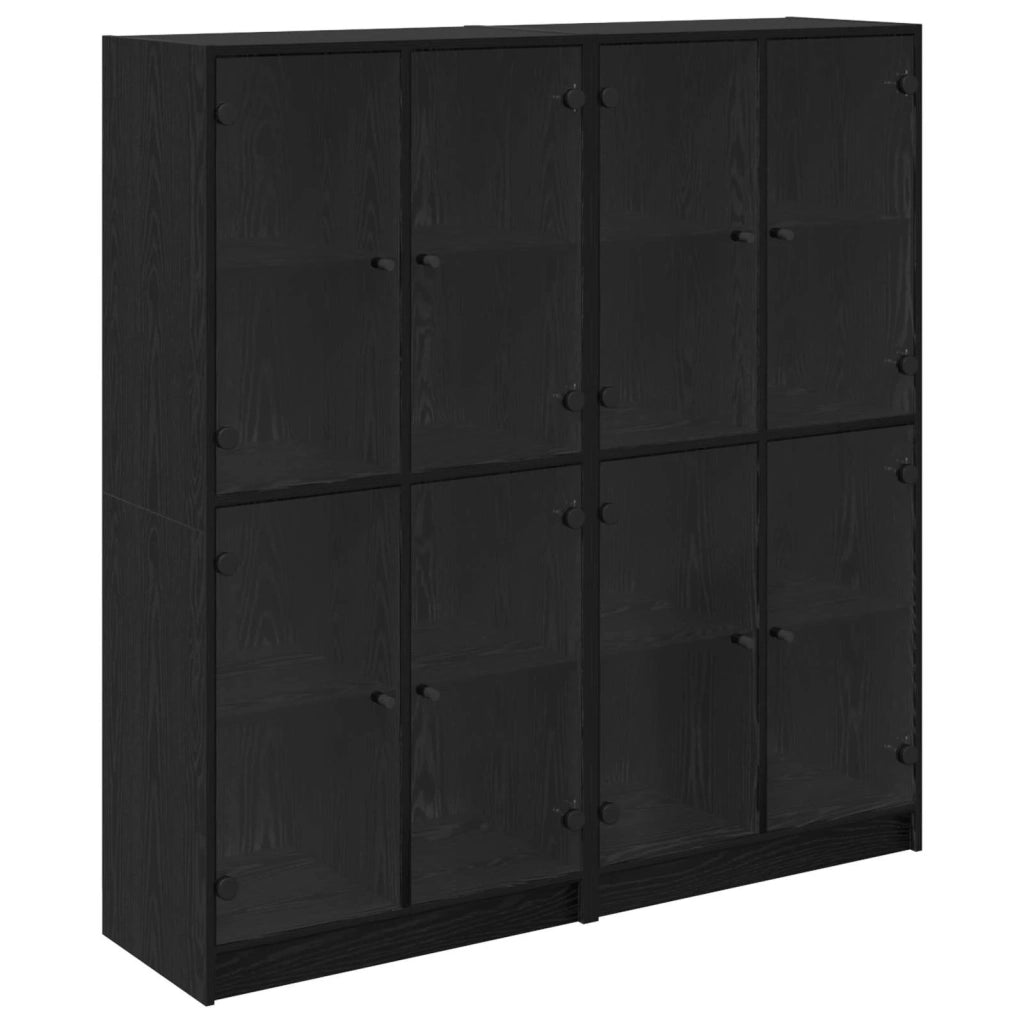 Credenza 2 pcs Rovere Nero 68 x 37 x 142 cm Legno multistrato 3402646