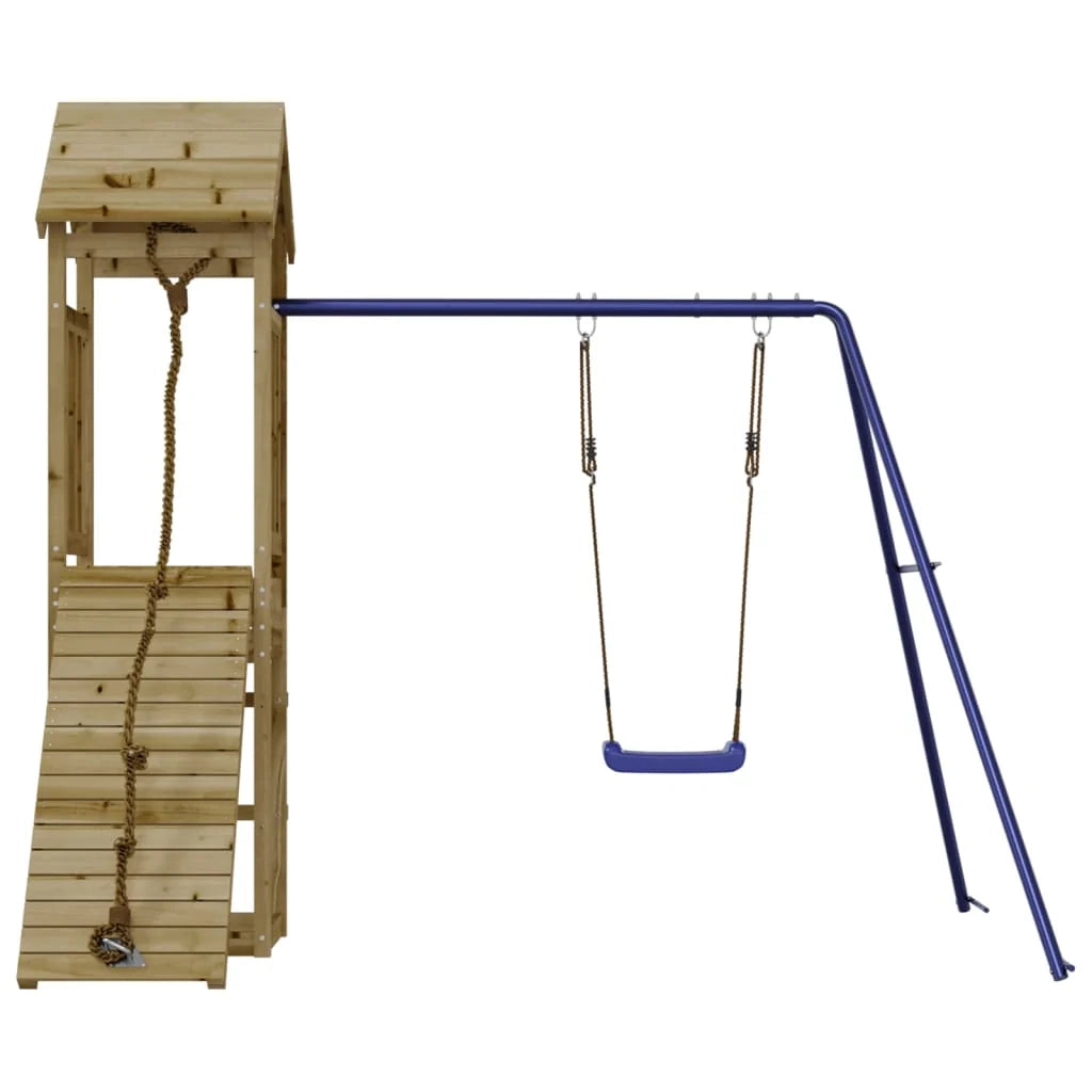 Altalene per parco giochi all'aperto scivolo altalene robuste giochi da giardino 238 x 196 x 207 cm legno di pino impregnato 02_0004713