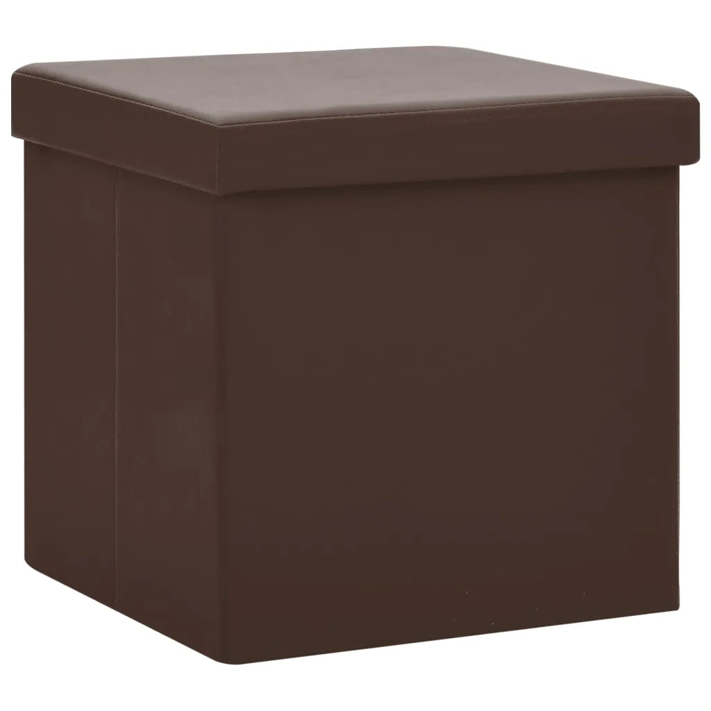 Sgabelli con Contenitore Pieghevoli 2 pz Marroni in PVC cod mxl 41570