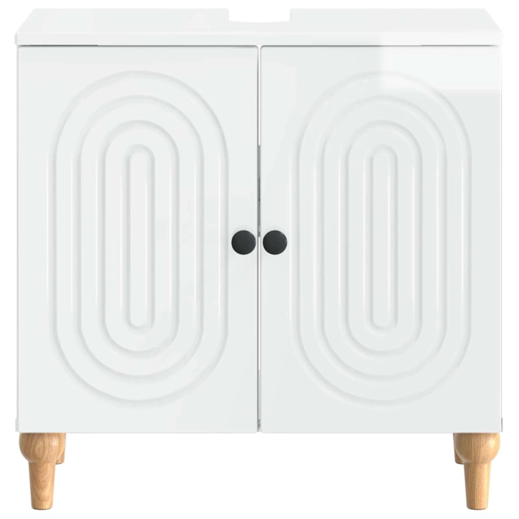 Armadio per Lavabo da Bagno ALKMAAR Bianco Lucido 896129