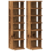 Scarpiere 2 pz | Mobile per scarpe Legno Antico 28x27x102 cm in Legno Multistrato