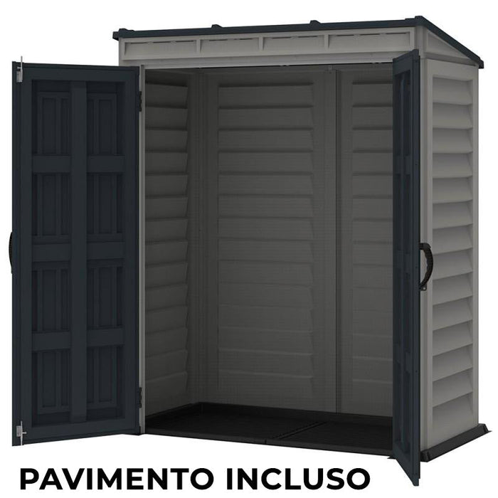 Casetta da Giardino Porta Attrezzi 91x170x202 cm in PVC Grigio/Grigio Scuro