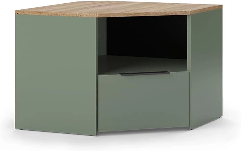 Mobile tv Wido, Verde, 68 x 50 cm, adatto come supporto TV con ripiani aperti